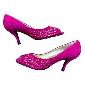 Twiggy of London pink vintage heels leather size 8 1/2 medium